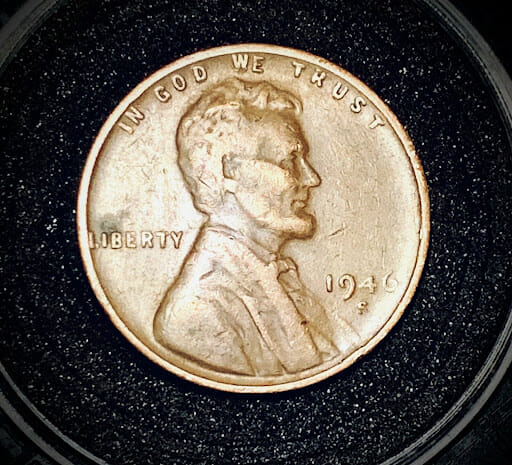 1946 Wheat Penny Inverted Mint Mark Error