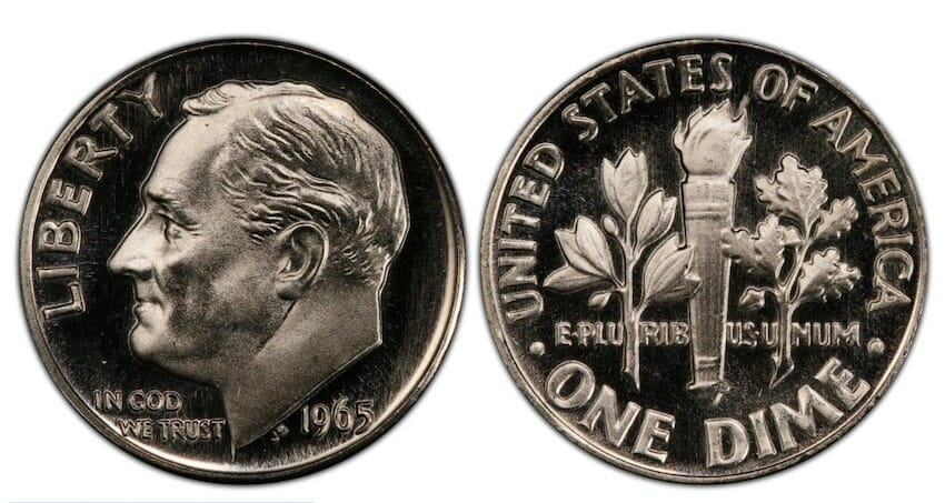 1965 Dime No Mint Mark