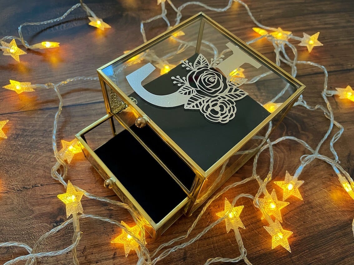 Cricut monogram jewelry box