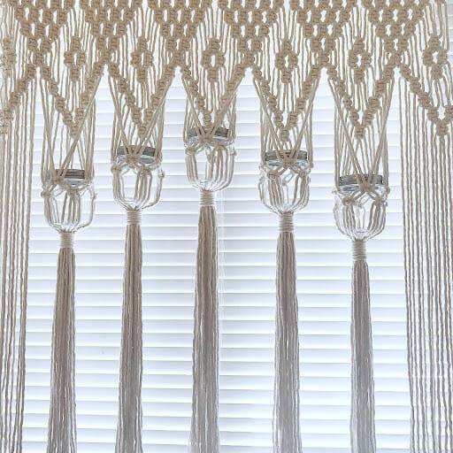 Macrame Curtain with Multiple Pot Holders
