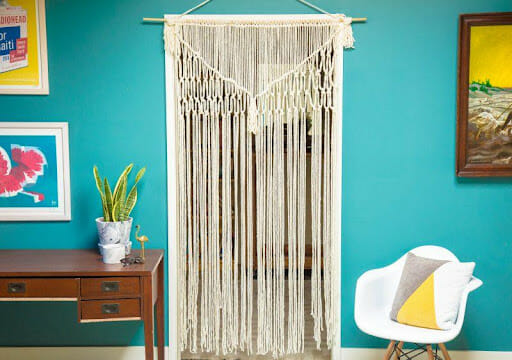 Simple Macrame Curtain and Room Divider