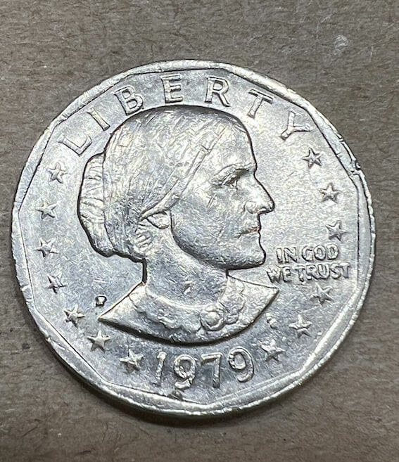 Susan B. Anthony Dollar Coin Filled Mint Mark Error