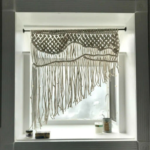 Wavy Asymmetric Macrame Curtain