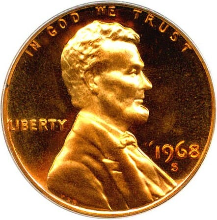 1968 penny Reverse Side