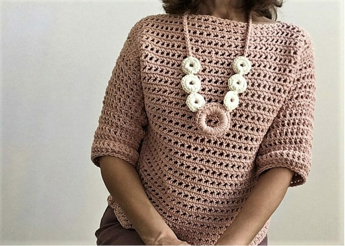 Blushing Autumn Crochet Sweater