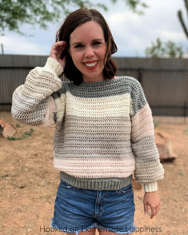 Color Blocked Crochet Sweater Pattern