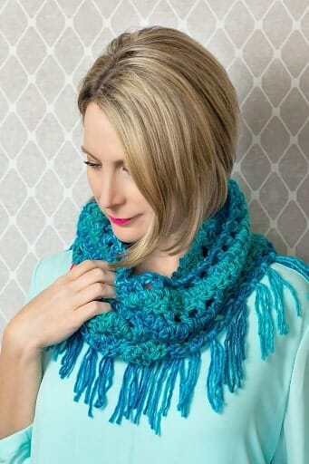 Cowl Scarf with Fringes