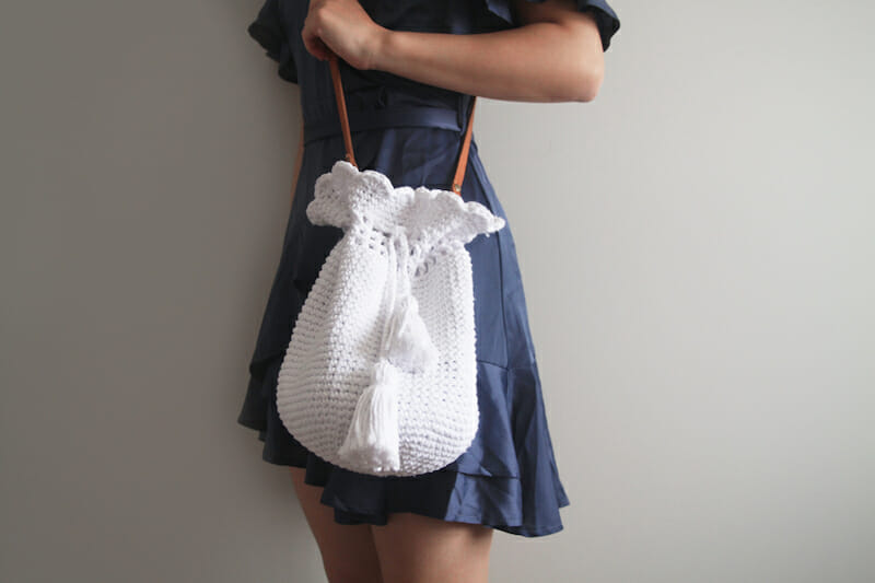 Modern Drawstring Crochet Bag Pattern