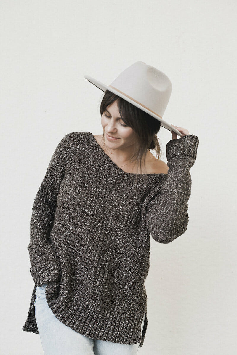 Off-Shoulder Crochet Sweater