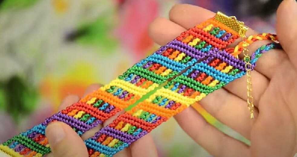 Rainbow Macrame Bracelet
