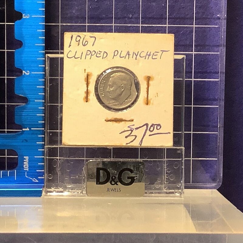 The 1967 Dime Clipped Planchet Error
