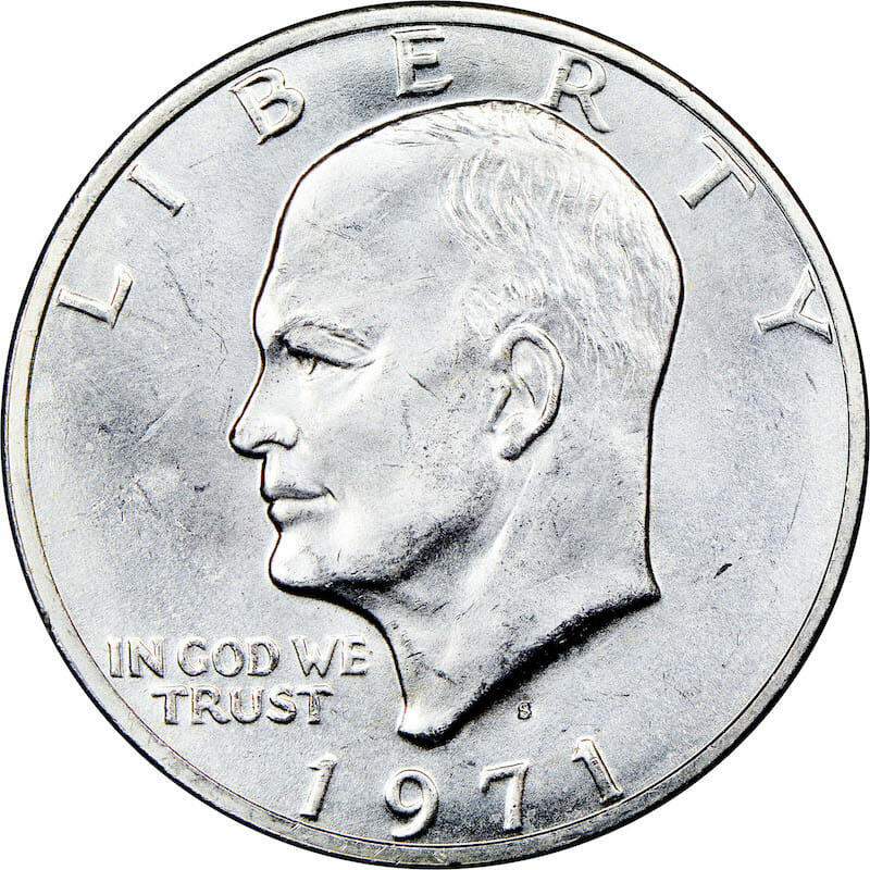 1971 Silver Dollar: Obverse Side