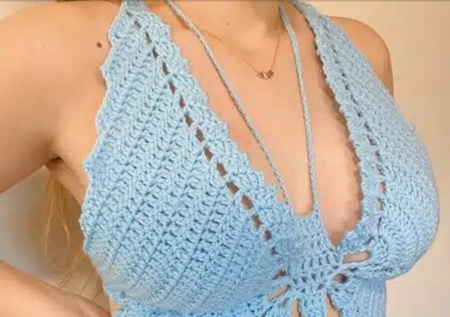 Crochet Butterfly Crop Top