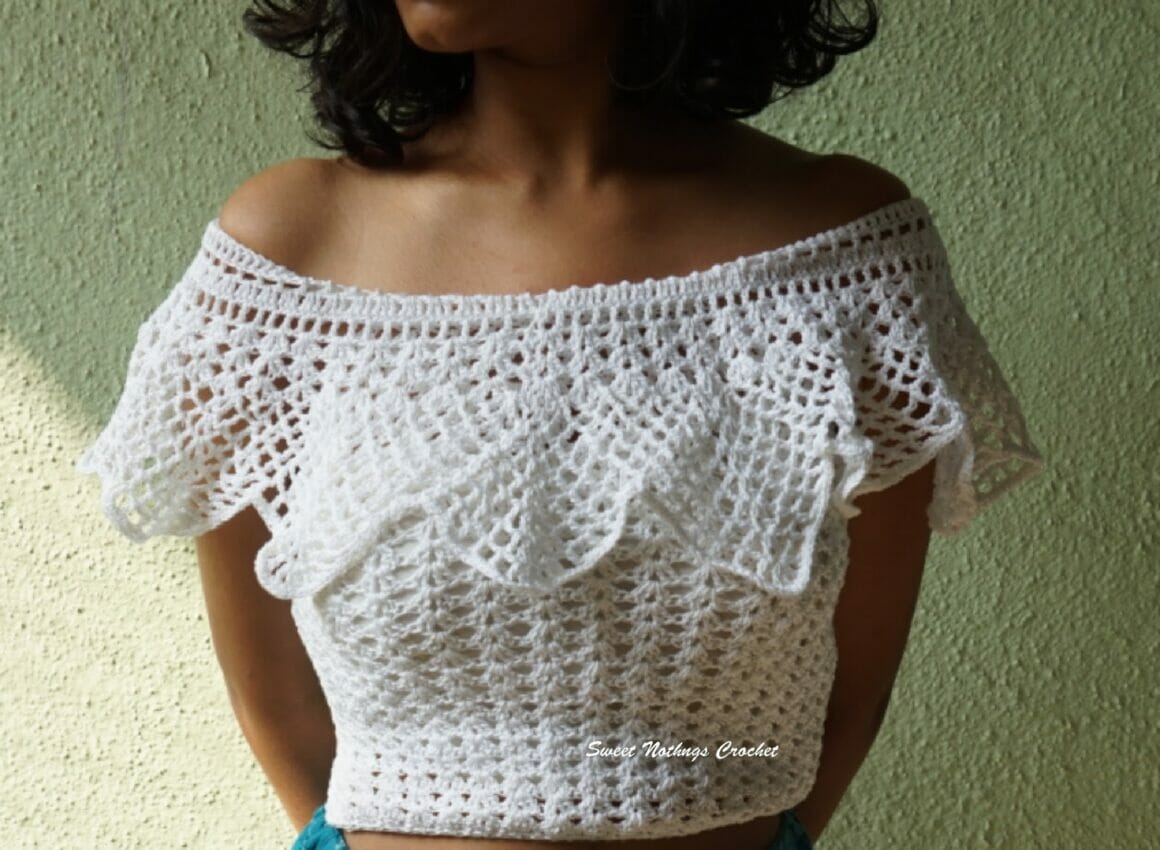 Off-Shoulder Crochet Crop Top