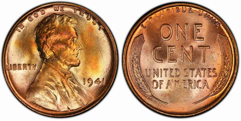 1941 wheat penny no mint mark