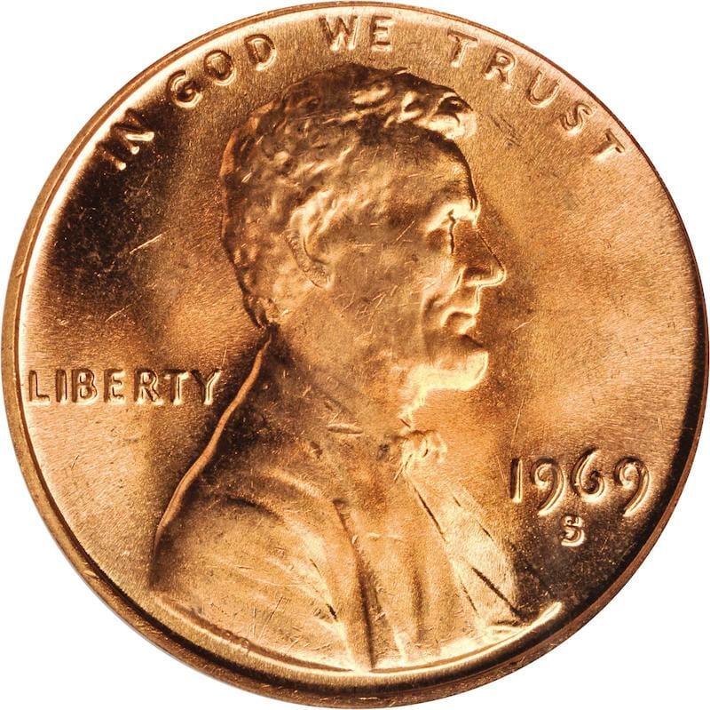 1969 S penny value