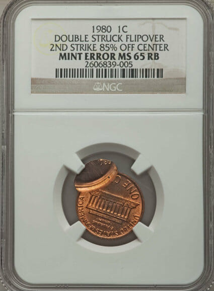 1980 penny ouble Struck, Second Strike Off Center error