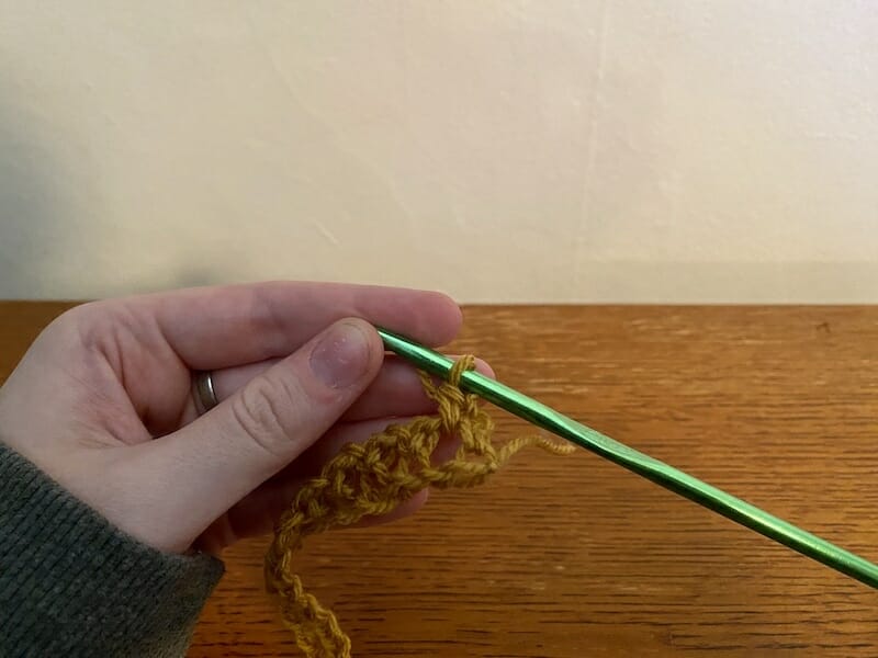 Chain 2, Single Crochet into First Chain Space