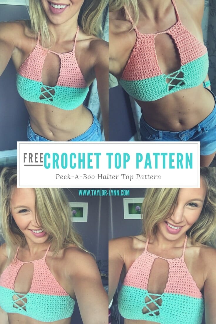 Crochet Two Tone Halter Top