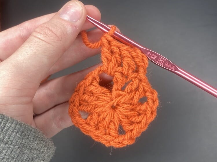 Double crochet 2 into the chain space (DC 2 in CH SP)