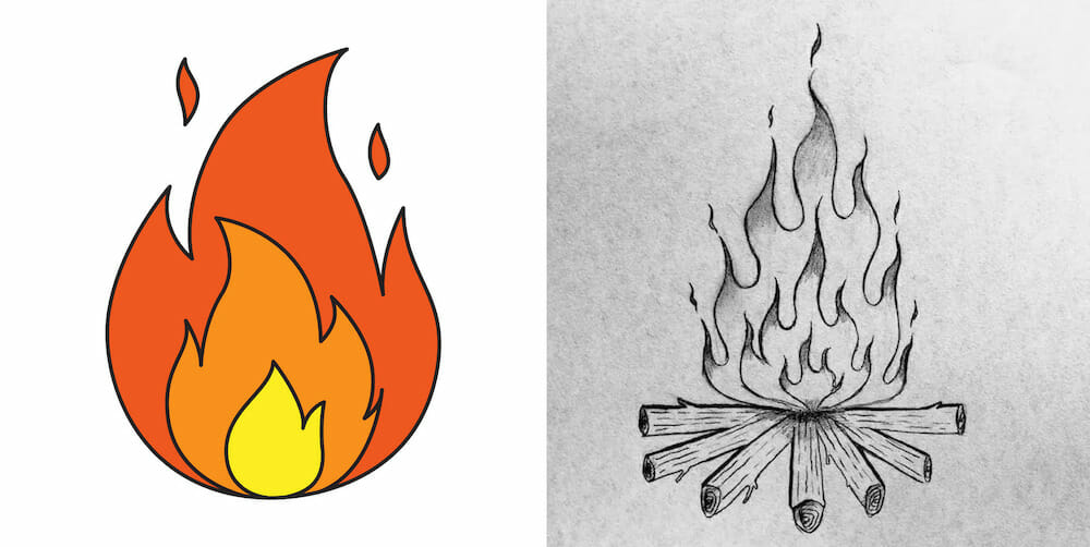 fire drawing easy