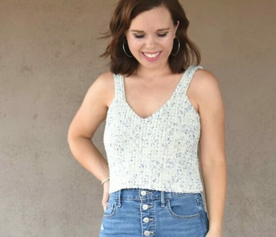 Star Motif Crochet Crop Tank Top