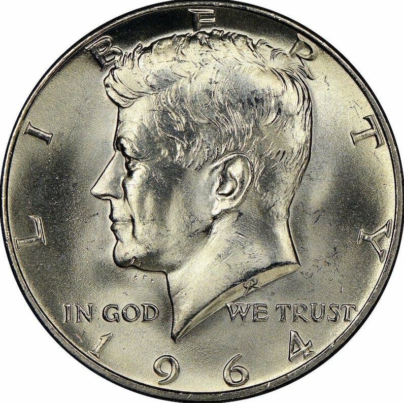 The 1964 Kennedy Half Dollar Obverse Side