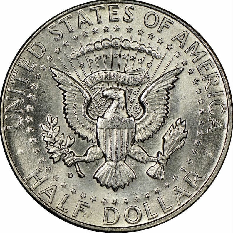 The 1964 Kennedy Half Dollar Reverse Side