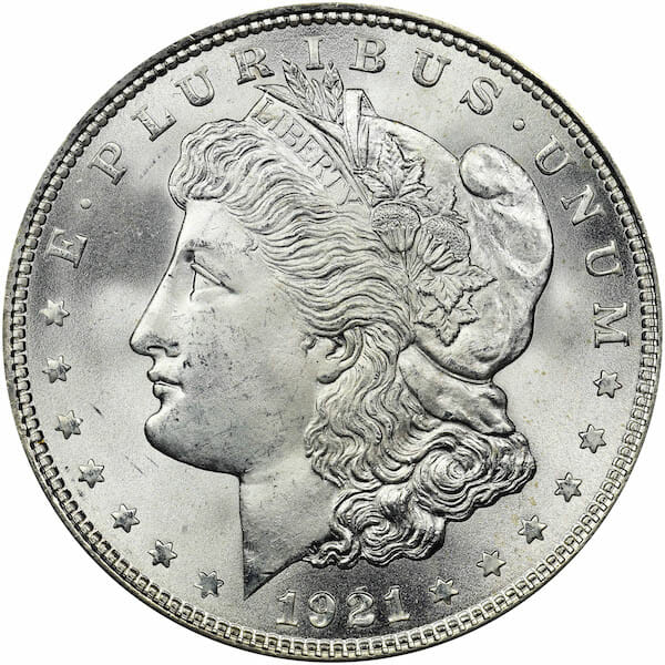 1921 Silver Dollar Obverse Side