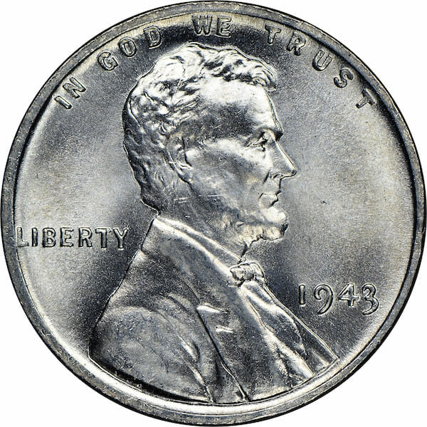 1943 Steel Penny Obverse Side