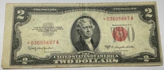 The 1953 2 Dollar Bill Value, Seal, Series & Design