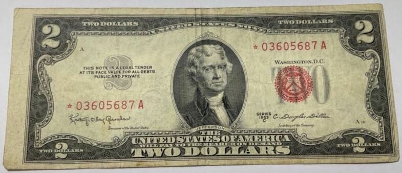 1953 C 2 Dollar Bill Series