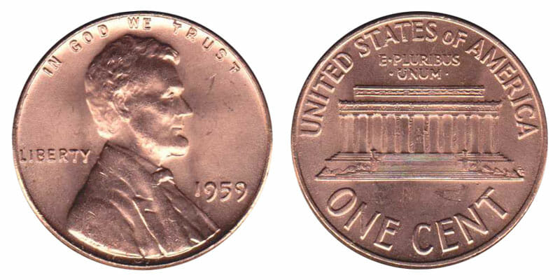 1959 Penny No Mint Mark
