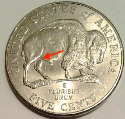 2005 Buffalo Nickel Detached Leg Error