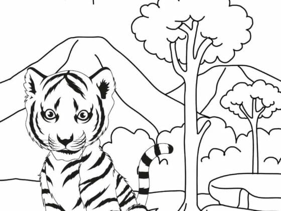 Baby tiger coloring page