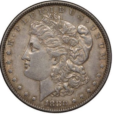1880 Silver Dollar Error Misplaced Date