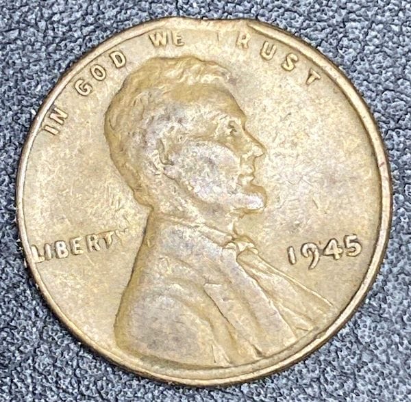 1945 Wheat Penny Clipped Planchet