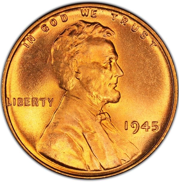 1945 Wheat Penny No Mint Mark